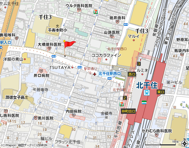 ハウスなび北千住店　地図